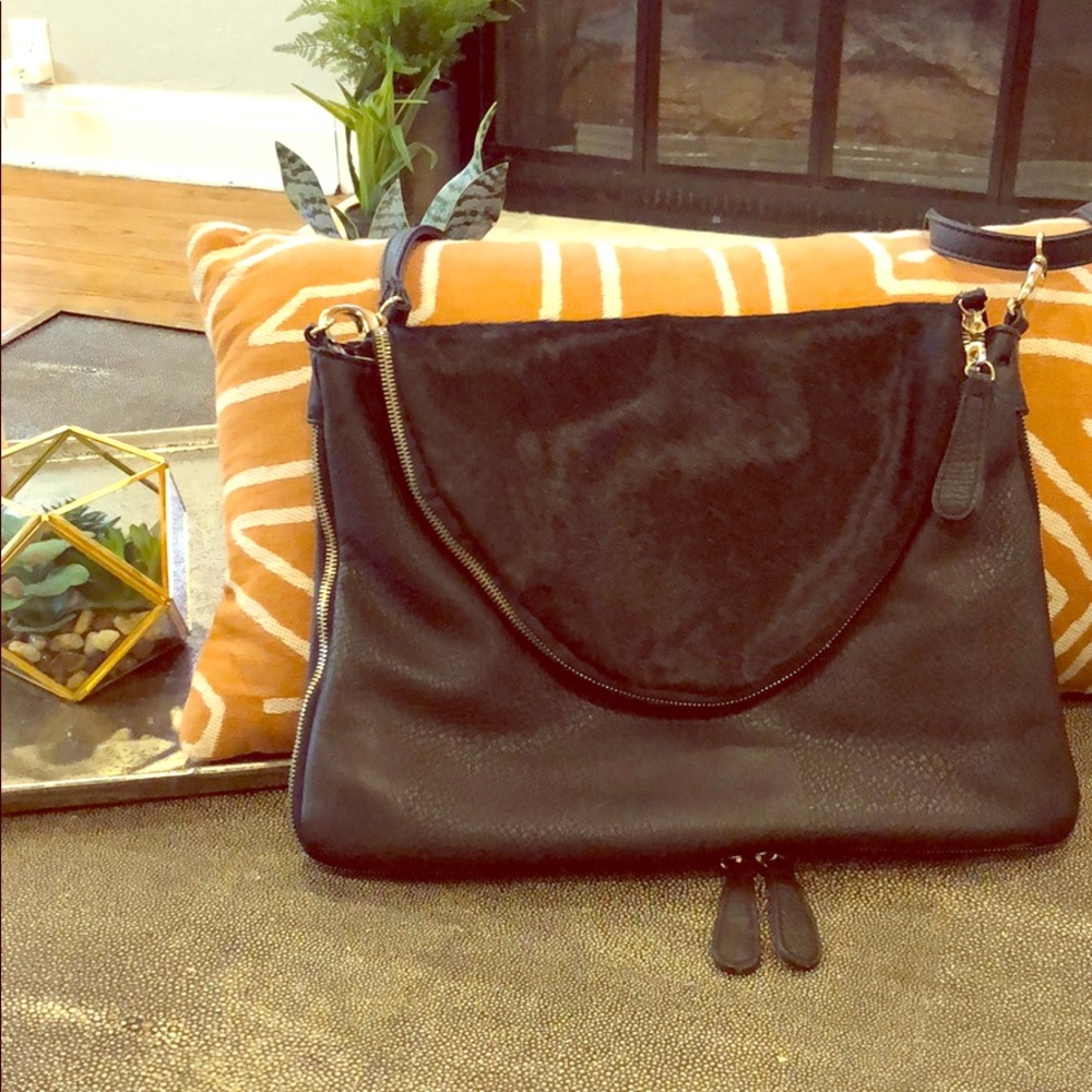 Faux Calf Skin Handbag